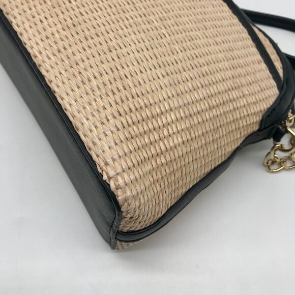 Nanette Lepore Black & Neutral Thea Straw Dome Crossbody & Wallet - Picture 9 of 11